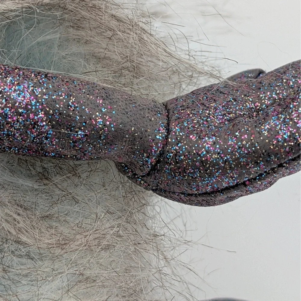Jellycat Priscilla Chicken Plush Blue Grey Striped Retired Sparkle Bird 10 Inch